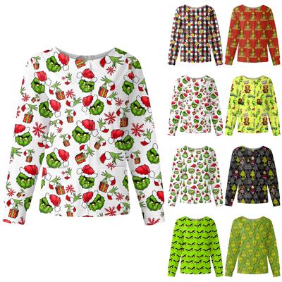 Женская повседневная модная куртка с длинным рукавом, воротником-стойкой, на одной пуговице, с рождественским принтом, рабочая куртка, топы