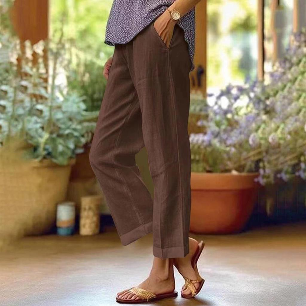 2023 Women's Cotton Linen Loose Straight-Leg Casual Fashion Pants