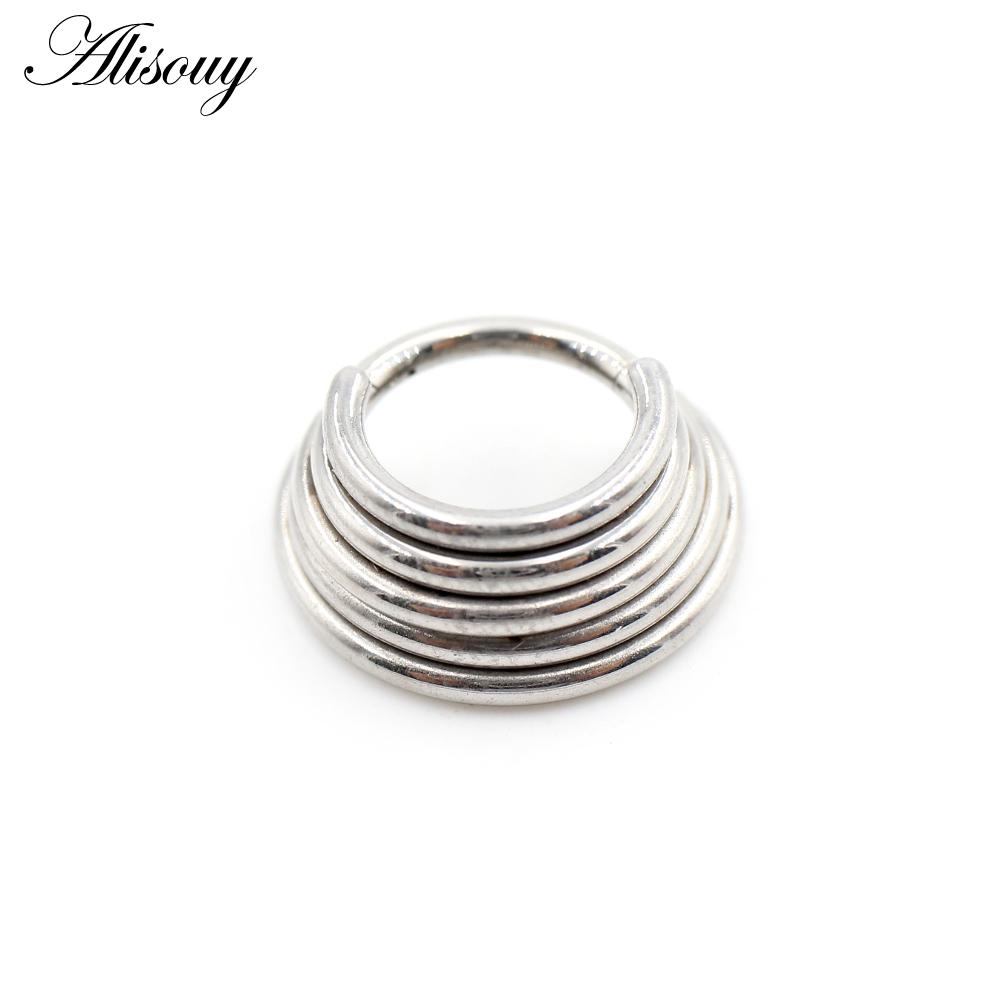 Alisouy 1PC Нержавеющая сталь Летучая мышь Пчела Змея Лист Нос Кольцо Daith Пирсинг Украшения Серьги-кольца для козелка хряща Спиральные серьги