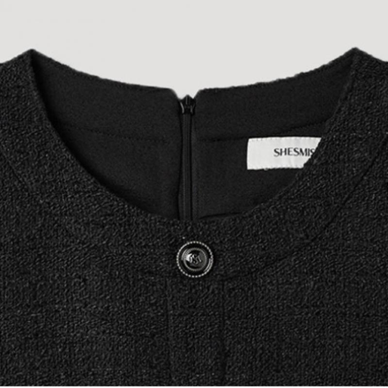 She Smiss Блестящее твидовое платье Swwopp11010 Bk