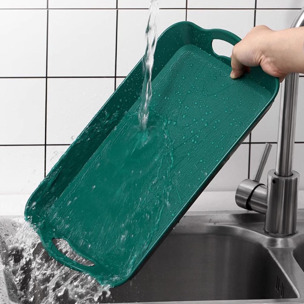 Прямоугольные пластиковые сервировочные подносы с ручками, многоцелевые нескользящие штабелируемые подносы для еды для вечеринки