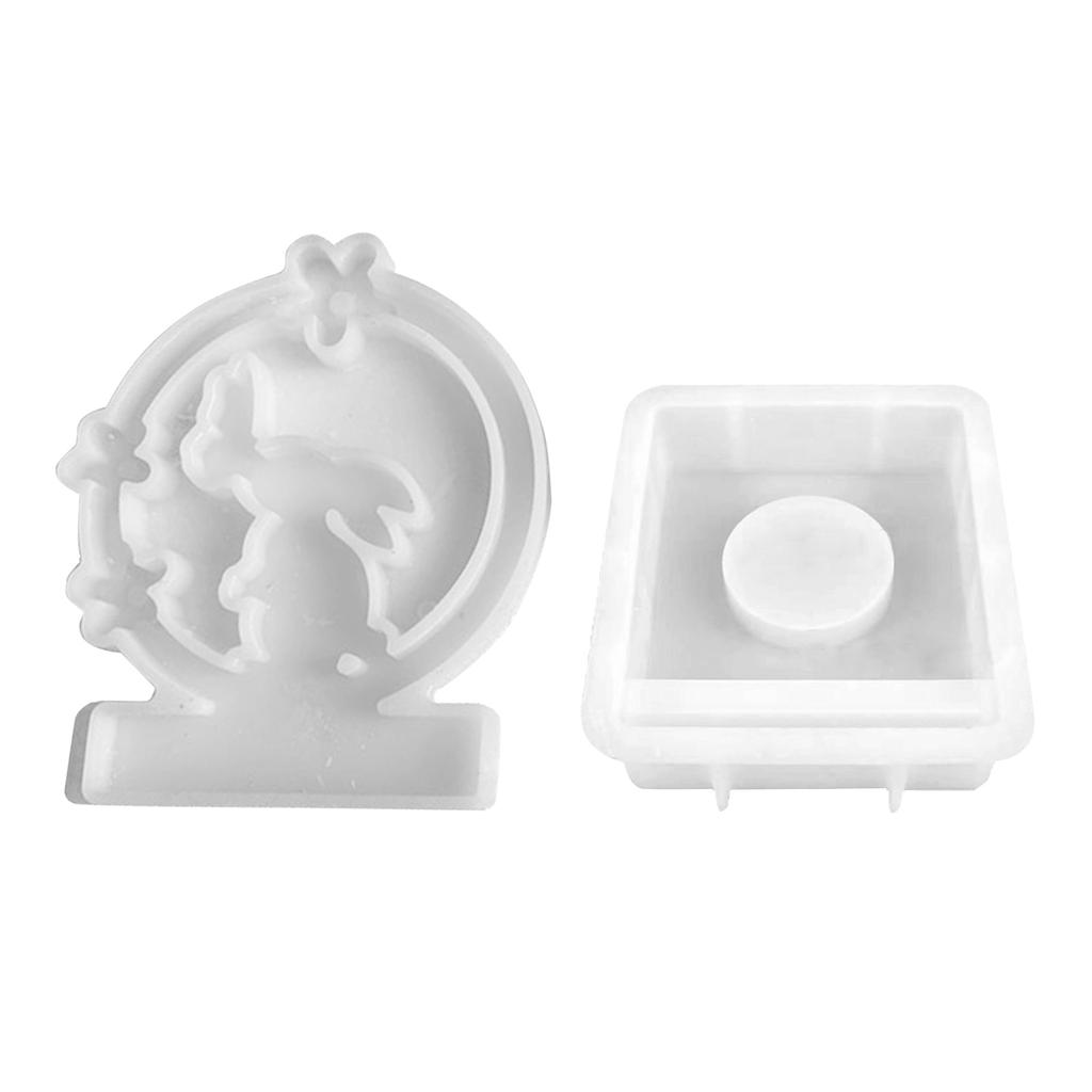 Easter Rabbit Candle Holder Mold with Base for Making Easter Decoration Candle Holder Tealight Holder Table Ornament
