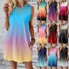Women's Casual And Fashionable Round-neck Sleeveless Printing Mid Length Dress