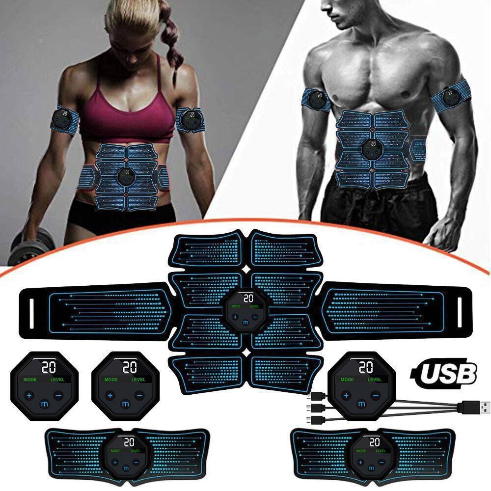 Перезаряжаемый стимулятор мышц живота, тренажер EMS Abs, оборудование для фитнеса, снаряжение для тренировки мышц, электростимулятор, тонер, упражнения в домашнем тренажерном зале