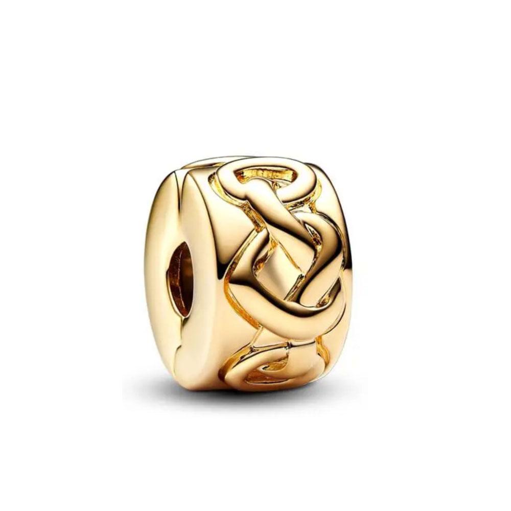 New Copper Cilp Bead Fit Original Women Bracelet Diy Fine Dangle Jewelry Butterfly Cross Moon Star Clover Charm Amulet Gift