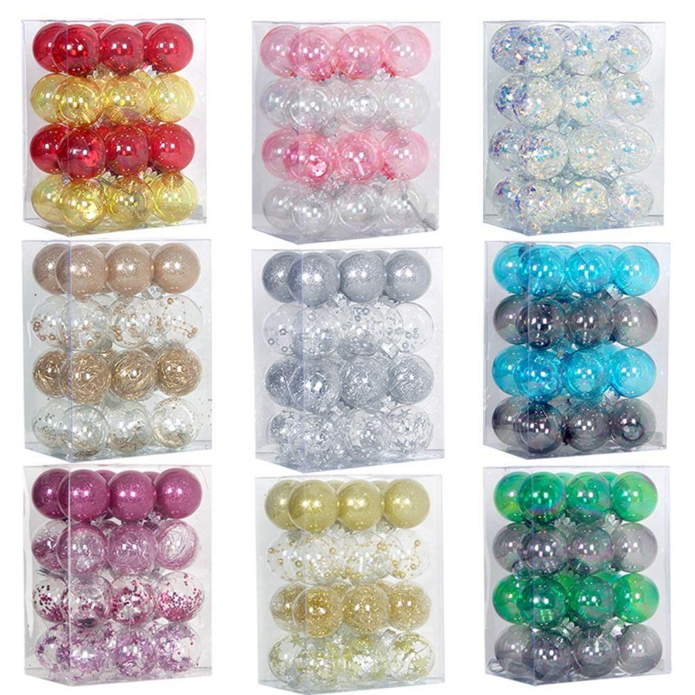 24 шт. 10 цветов набор рождественских шаров пластиковые рождественские безделушки высококачественные елочные шары витрина