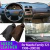 Защитный от УФ лучей замшевый коврик на приборную панель для Mazda Family 323 BJ 1998~2003 Черный чехол на приборную панель Солнцезащитный коврик Противоскользящая накладка Аксессуары