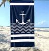 Пара темно-синих пляжных полотенец с якорем — ваш ultimate beach must-have. Подходит для полотенец, банных полотенец, пляжных полотенец