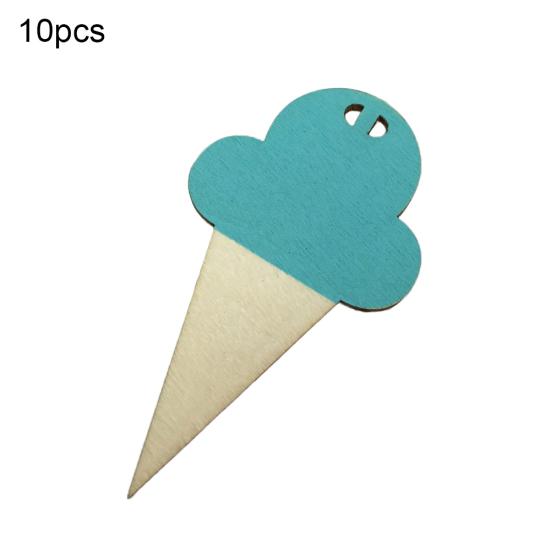10Pcs Sweet Ice Cream Shape Wooden Hangings Nursery Home Kids Bedroom Wall Decor
