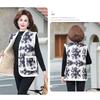 Autumn Winter Women's Flocking Vest Thick Warm Printed Fleece Cardigan Vest Outwear