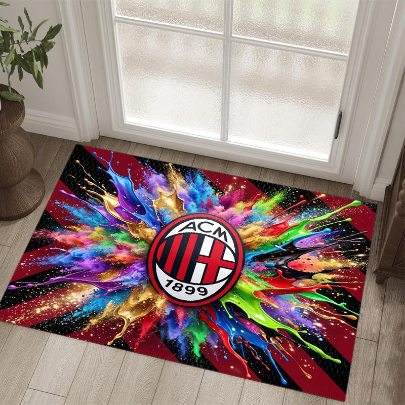 Дизайн AC Milan Кристальный Велюровый Ковер Уютный Не?Нескользящий ковер с принтом для спальни, гостиной, прихожей