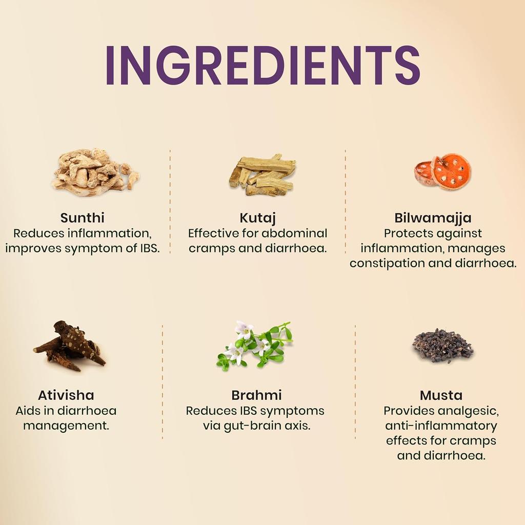 Vedistry Dipya Ayurvedic IBS Care Tablet - Restore Digestive Harmony with Vedistry IBS Care - 60 Tab (Pack of 2)