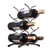 Metal Wine Bottle Storage Rack Space Saving 3 Tierd Wine Bottle Stand 6 Bottles Countertops Wine Rack Display Shelf