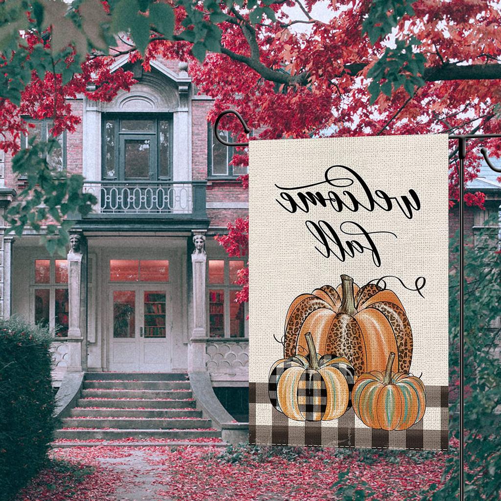 Fall Garden Flag Watercolor Vertical Outdoor Decoration 12.5 X 18 Inch