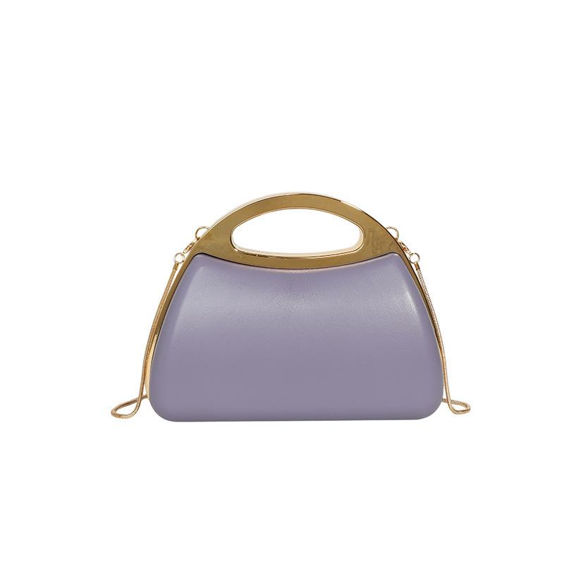 2026 New Niche Design Retro Fashionable Metal Hand-held Box Bag Chain Bar Crossbody Dinner Bag