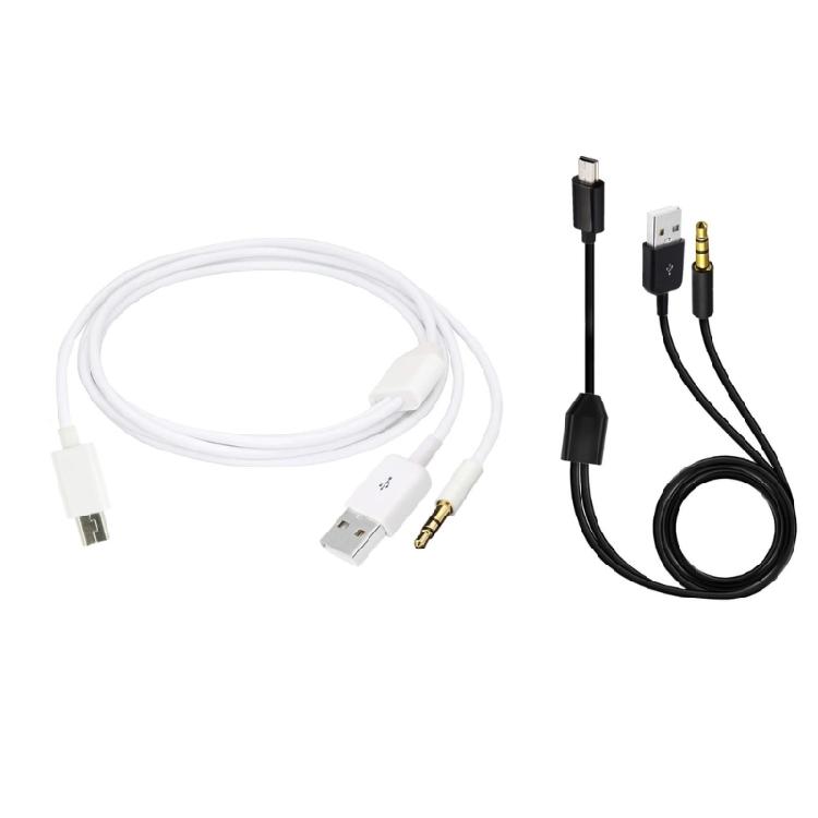 USB Charging Cord to Mini B Male &3.5mm Plugs Audio Cable Mini Usb Speaker Cable
