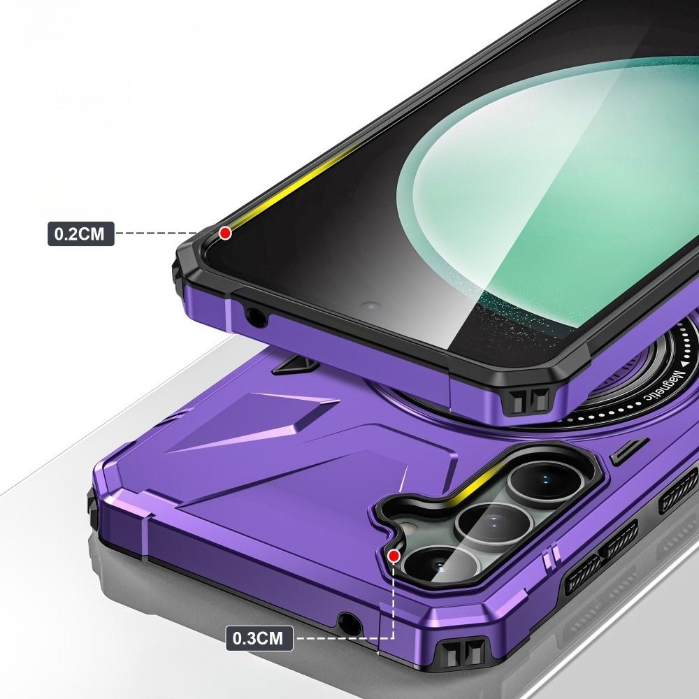 Case for Samsung Galaxy A15 5G, armored for MagSafe with stand, purple + 9H glass