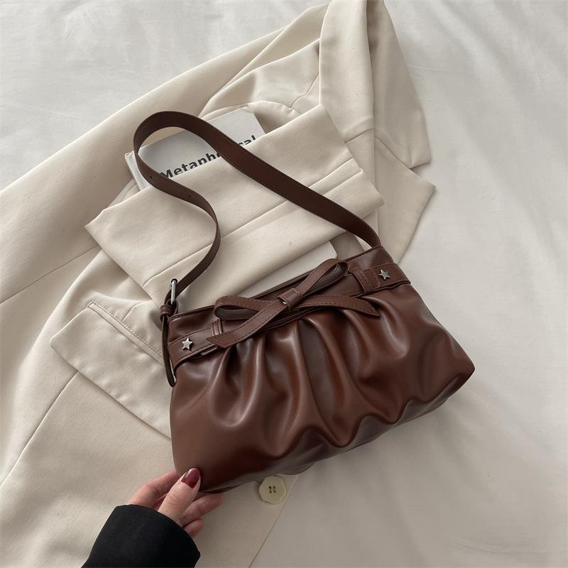 Sweet Cute French Nordic Style Bowknot Folded Shoulder Tote Bag