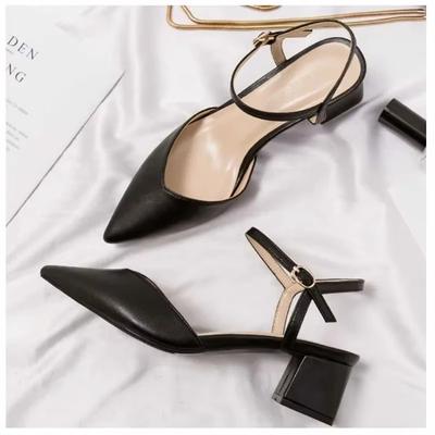 LOSLANDIFEN Женские туфли-лодочки из матовой кожи с острыми ремешками на щиколотке Босоножки на толстом высоком каблуке Туфли для вечеринки и свадьбы