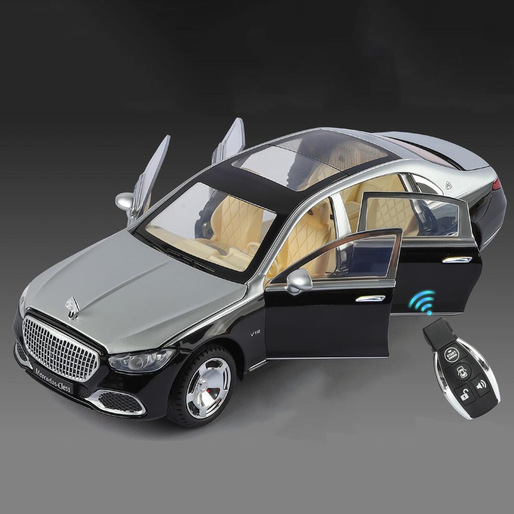 1/24 Maybach S680 Управление ключом Металлическая модель автомобиля Игрушка Литье под давлением Металлическое литье Звук и свет Оттяжная машинка Игрушки для детей Транспортное средство