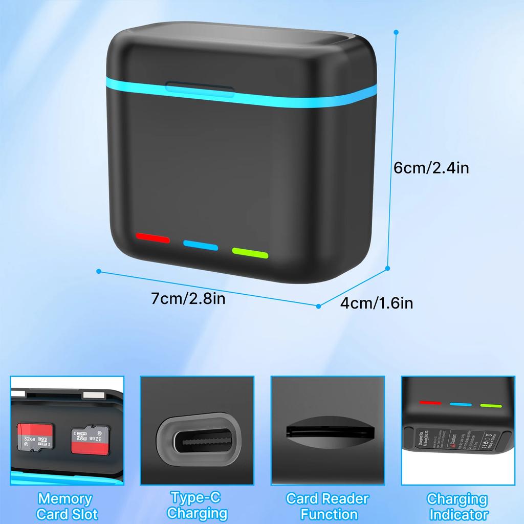 Insta360 X3 Fast Charging Box and Battery For Insta 360 ONE X3 Charger Hub 2 Ways Accessories