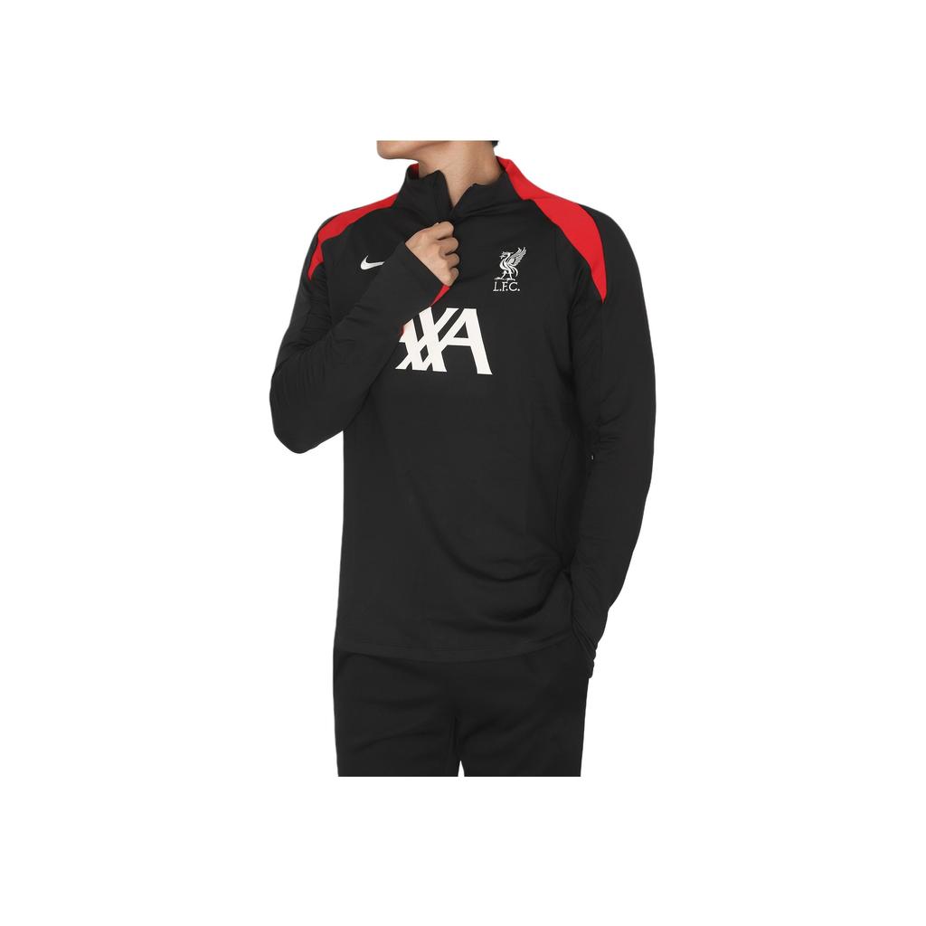 Nike Dri-FIT Liverpool F.C. Strike Color Block Comfortable Training Long Sleeve Football Shirt Men Tops Black FN9819-013