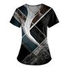 Plus Size Printed Scrub Working Uniform Tops For Women's V-Neck Print Short Sleeve Fun T-Shirts Workwear Tee With Pockets