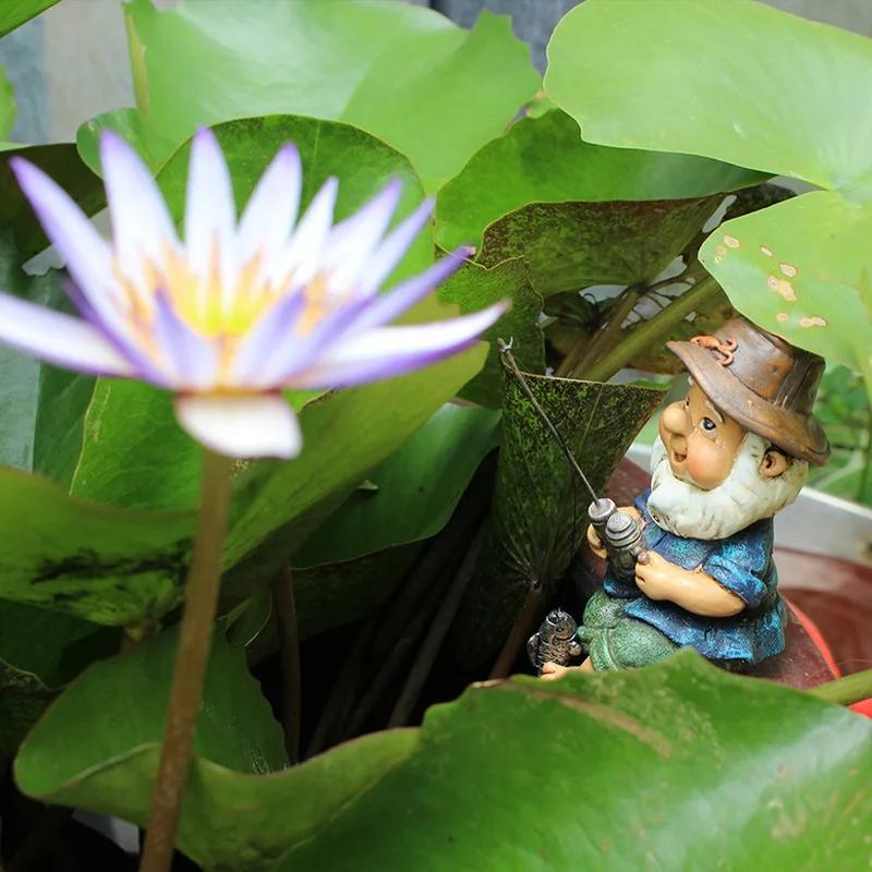 Сад Креативная Мода Украшение Мини Гном Сад Смола Статуя На Открытом Воздухе Гном Орнамент Смешной Газонный Гном Статуя Рыбака