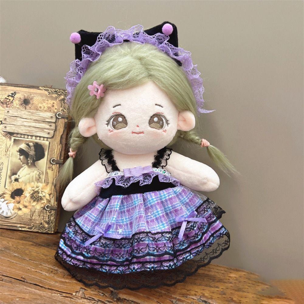 20CM Doll Dress Suit Multicolor Doll Cap Dress Gift Miniature Clothes Cotton Stuffed Doll