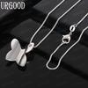 925 Sterling Silver Butterfly AAA Zircon Pendant Necklace Fashion Wedding Jewelry