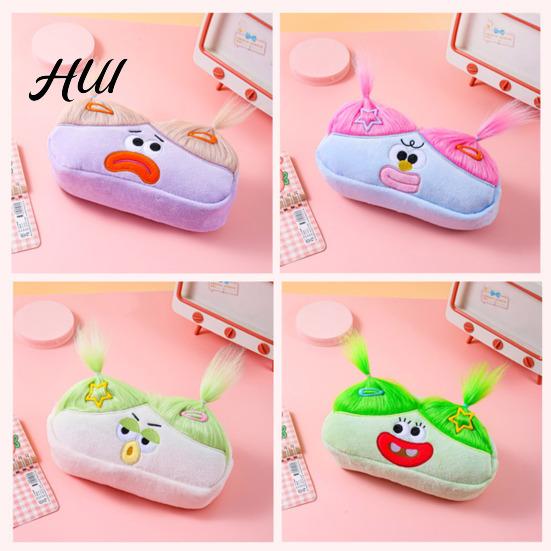 Marker Organizer DIY Pencil Case Box Long Hair Doll Design Personalized Large Capacity Zipper Closure Pen Drawing Tool Holder Long-haired