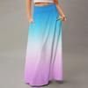 Женская повседневная складная юбка-макси с градиентным принтом, высокой талией и карманом, с драпировкой