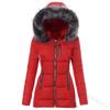 Winter Warm Fashion Womens Print Hooded Parka Coat Casual Outwear Hooded Fur Coats