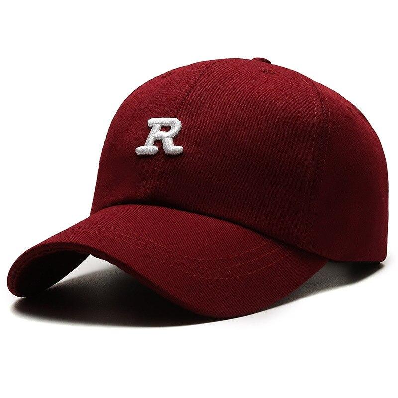 Autumn And Winter New Korean Version R Letter Embroidered Soft Top Baseball Cap Men'S And Women'S Trendy Brand Shade Sun Protect