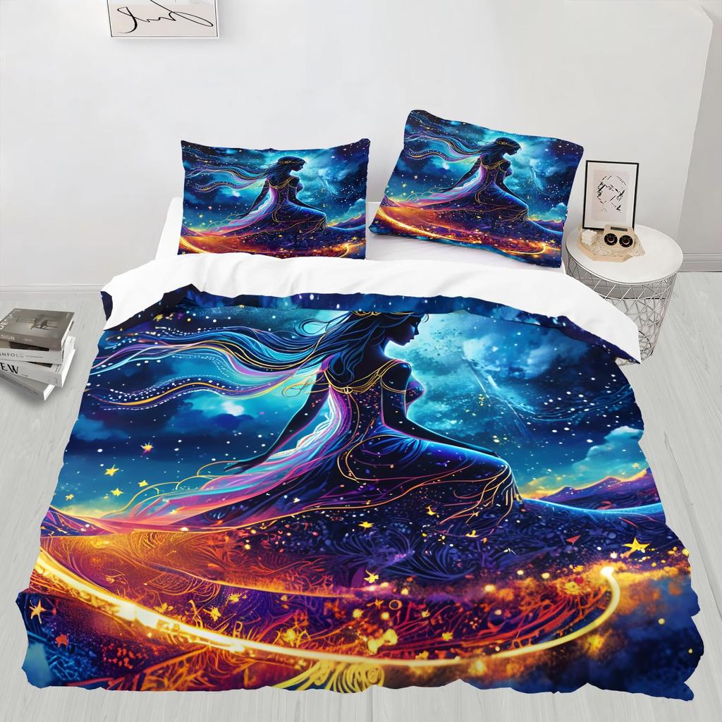 Fairy Duvet Cover Set For Girls Queen Twin Size Lightweight Down Quilt Covers Bedroom Decor 2 Pillowcases 1 Duvet Cover No Quilt