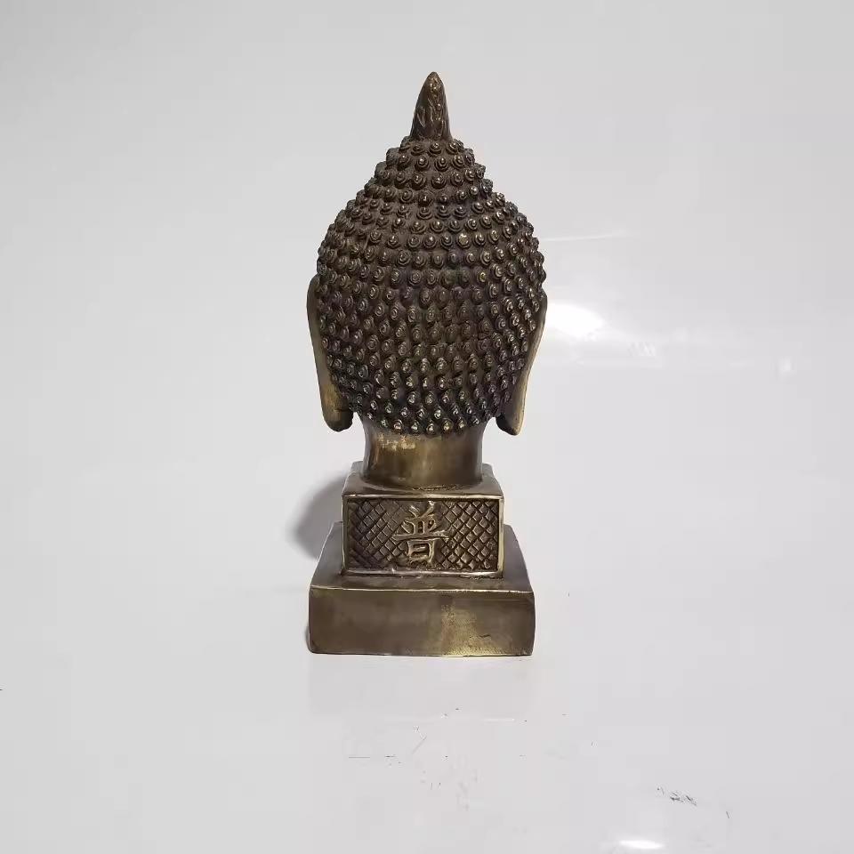 Old Tibet Buddhism Bronze Shakyamuni Sakyamuni Amitabha Buddha Head Statue