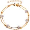 Stylish Double-layer Foot Chain With Shimmering Crystal Balls Fashionable Foot Accessories For Women