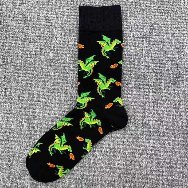 Happy Socks Men's Colorful Cartoon Astronaut Planet Floral Mid-Calf Socks, Large Size - Trendy Swedish Brand.