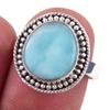 Кольцо из стерлингового серебра 925 пробы с драгоценным камнем Natural Republic Larimar S.7 m6O07