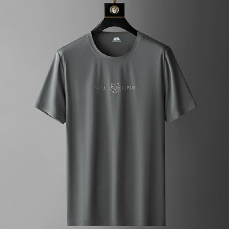 Men's Short-sleeved Young and Middle-aged Men's New Summer Fashion Casual Ice Silk Short-sleeved T-shirts