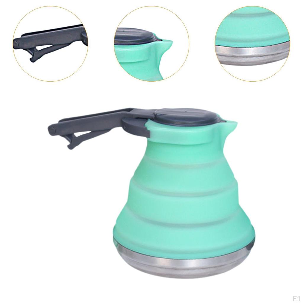 Портативный чайник для кемпинга, кофейник, компактный чайник для заваривания чая, складной чайник для путешествий, силиконовый складной чайник