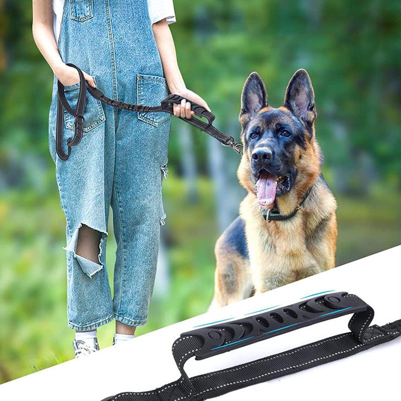 Нейлоновый светоотражающий многофункциональный выдвижной светоотражающий амортизирующий поводок для домашних животных, для обучения бегу, для больших собак, пряжка безопасности автомобиля