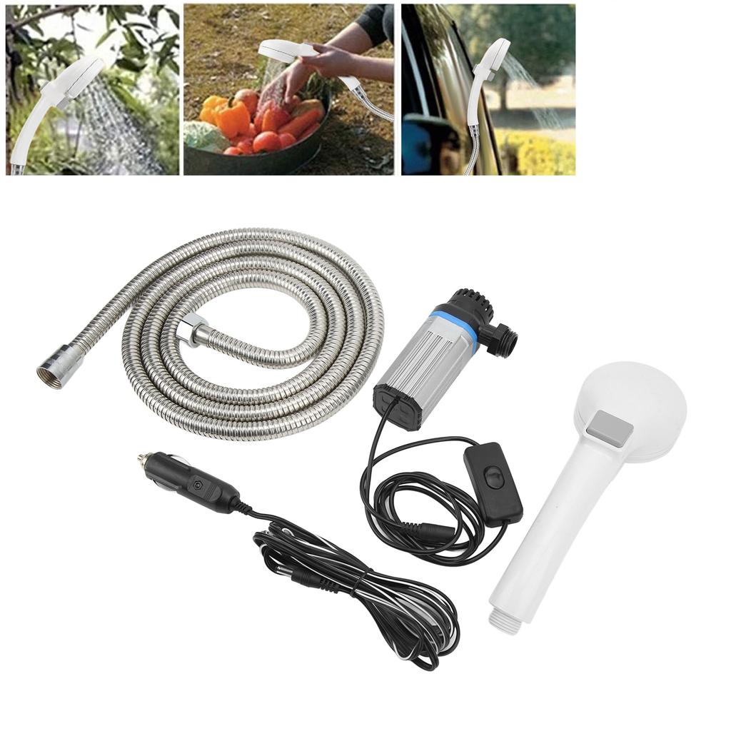 Наружный походный душевой набор Водяной насос 2м труба 12В кабель для прикуривателя Комплект для автомобилей, автодомов, внедорожников