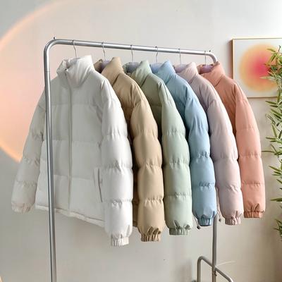 Хлопковая одежда со стойкой воротником для мужчин и женщин, зимняя утолщенная свободная хлопковая куртка, парная модель, повседневная одежда типа «хлеб», хлопковая куртка