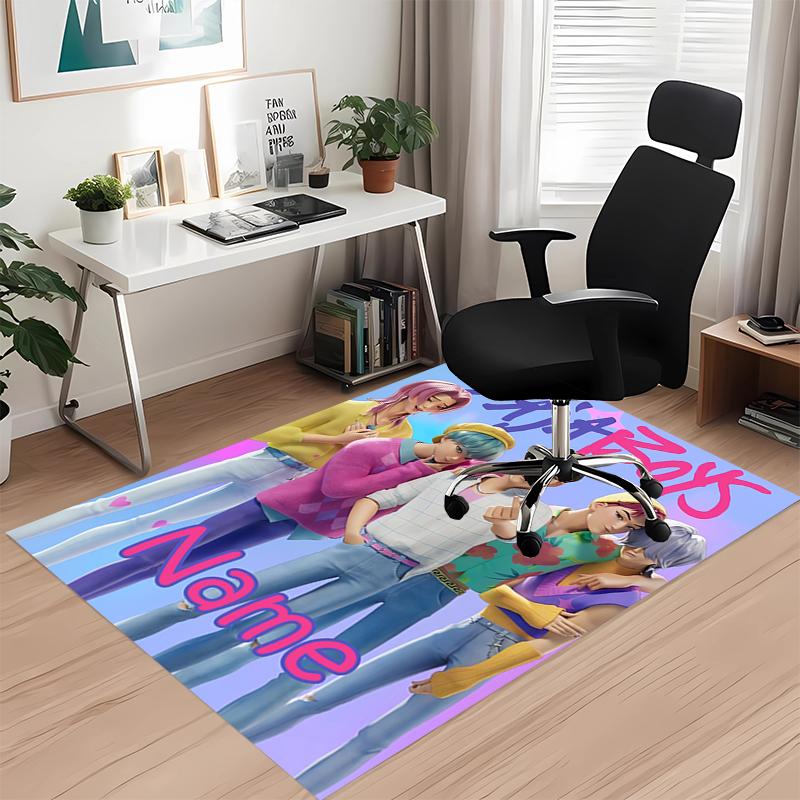 Custom Name Saja Boys Printed Carpet, for Office Chair Living Room Bedroom Kitchen Room Decor Gifts.