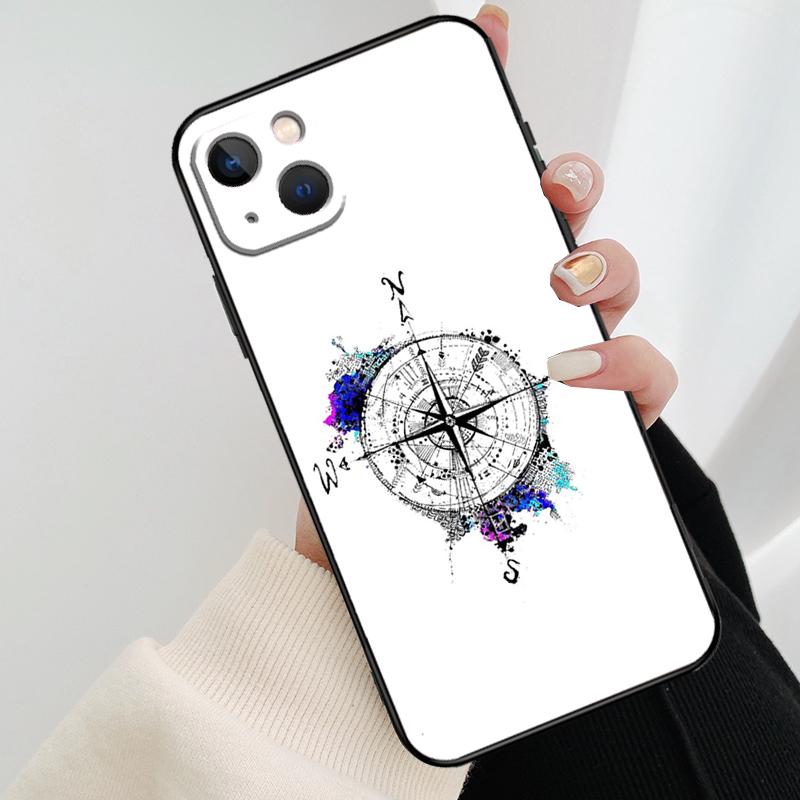 Карта Мира Компас Морской Чехол для Телефона Для iPhone 11 12 13 14 15 16 Pro Max Mini X XR XS Max Plus Чехол Funda