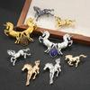 Horse Brooch Exuding Elegance Power Bold Sophisticated Design Retro Brooch Pin Vibrant Fashion Accessory