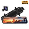 10'' Touch Screen Car Stream Media Dashcam DVR 1080P Dual Lens IPS Rearview Mirror Dash Camera Night Vision Video Recorder
