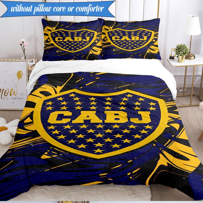 3PCS Boca Juniors Football Club Design Soft Bedding Set,Including 1pc Duvet Cover And 2pcs Pillowcases Perfect for Bedroom, Dormitory, Fan gift