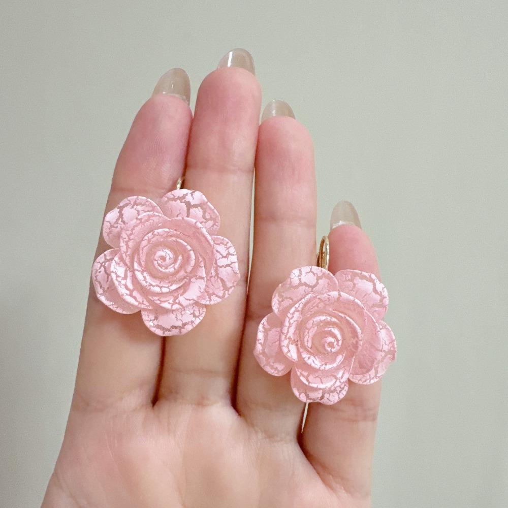 Resin Rose Flower Earrings Vacation Women's Jewelry Exquisite Flower Stud Earrings  Ladies/Girls